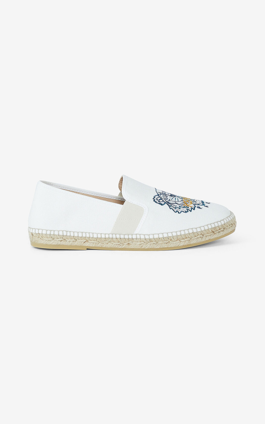 Espadrille Kenzo Tiger elasticated Homme Blanche | ZWHQ-25706